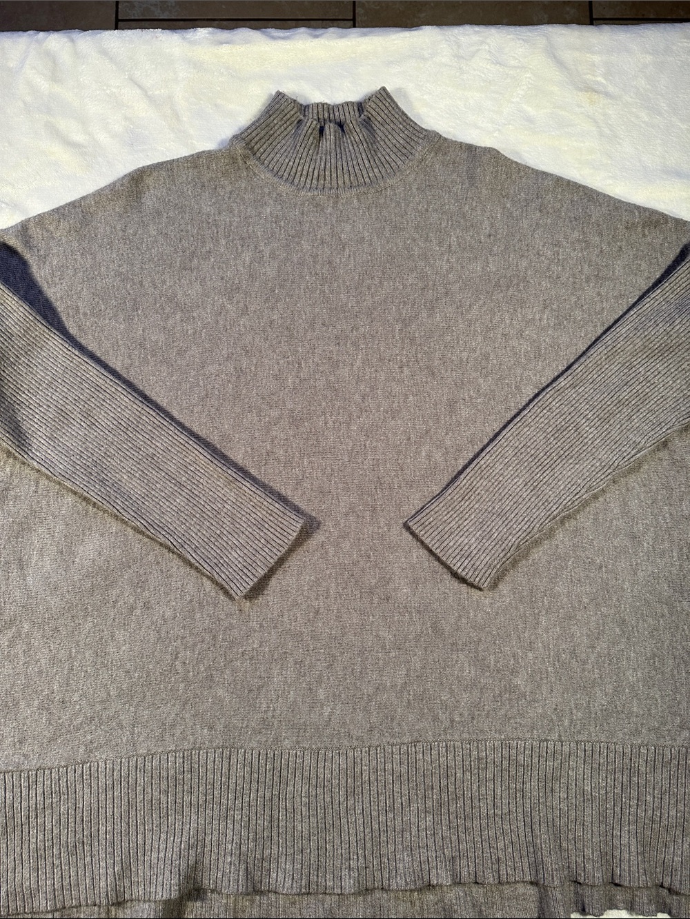 Men's Taupe Turtleneck Knit Sweater